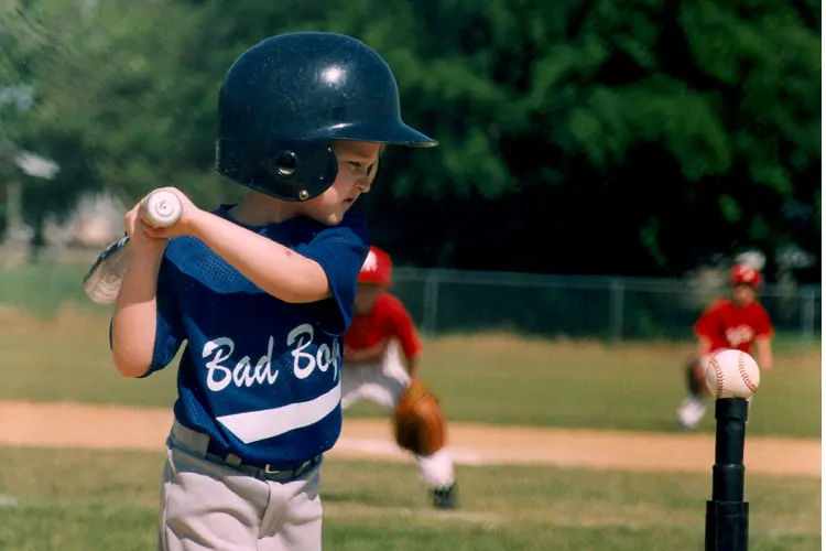 T-ball helmet with mask